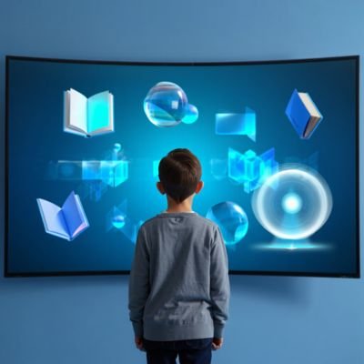 Estudiante usando tecnología con inteligencia artificial para personalizar su aprendizaje en línea.